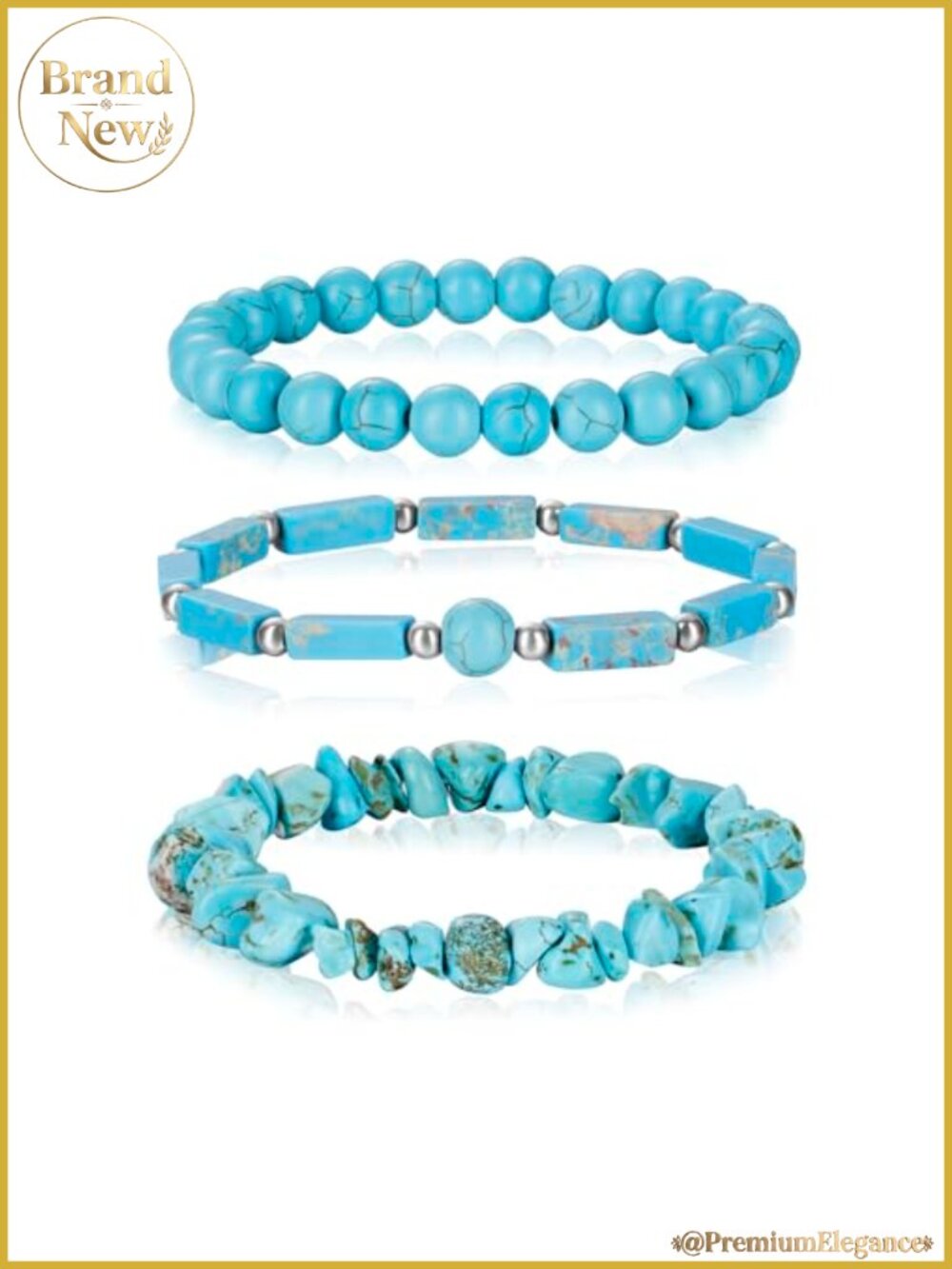 3Pcs Natural Stone Stretch Bracelets Handmade Healing Crystal Jewelry